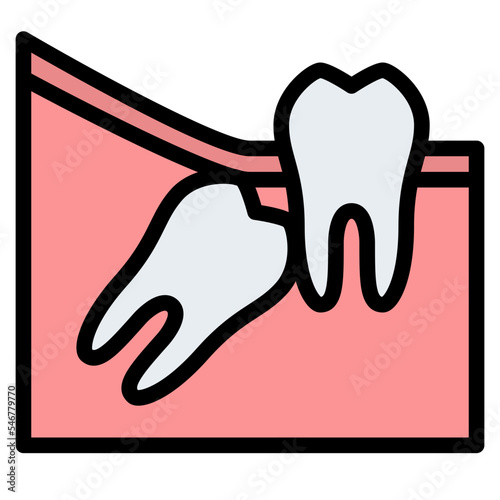 wisdom teeth angular dental gum icon