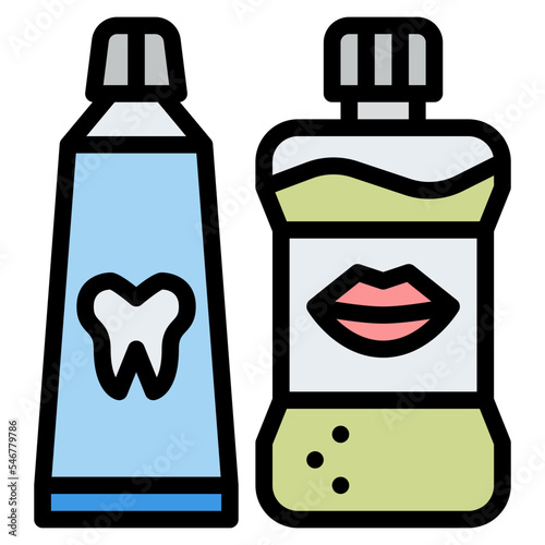 toothpaste mouthwash hygienic dental icon