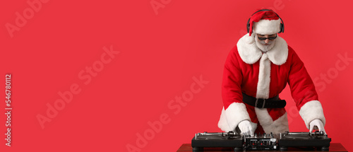 Cool Santa DJ playing music...