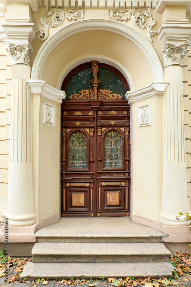 Beautiful ornate doors of old building