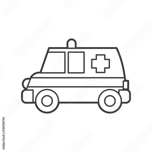 Vector Illustration of an excavator. Icon style with black outline. Logo design. Coloring book for children