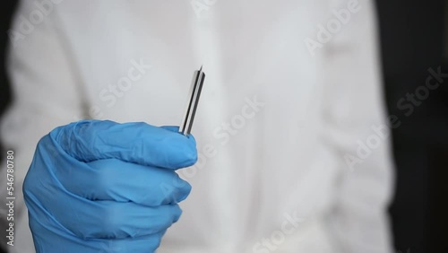 Medical lancet in macro photography