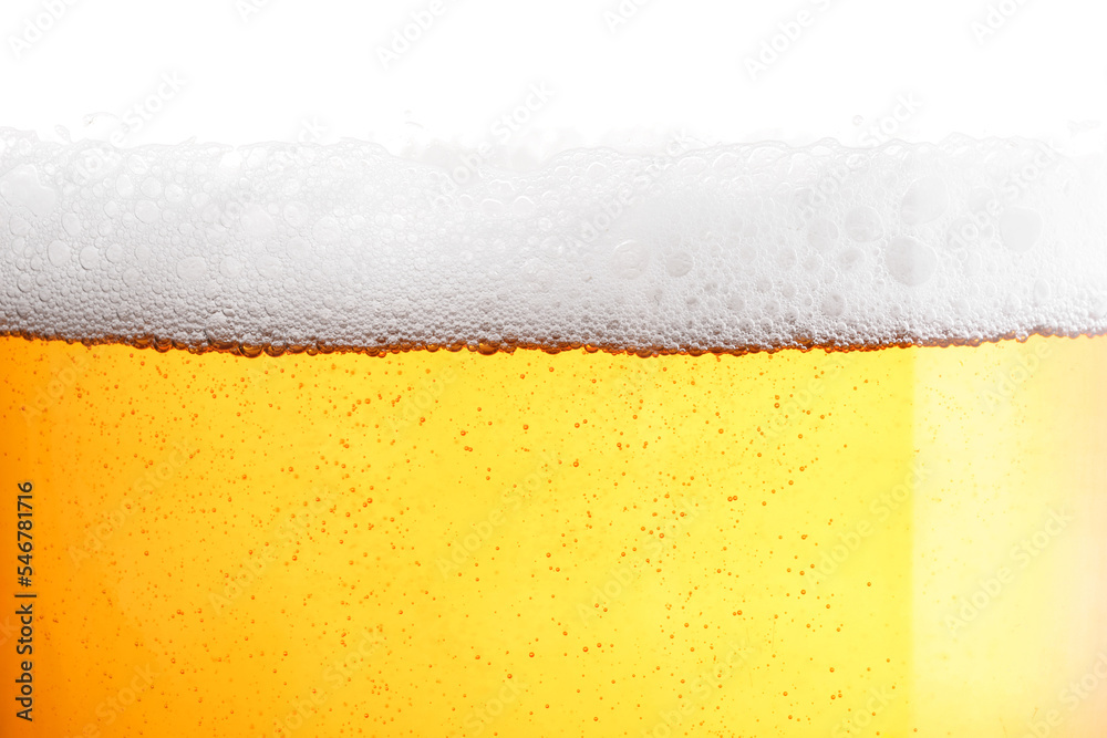 Tasty beer with foam in glass, closeup Tasty beer with foam in glass, closeup