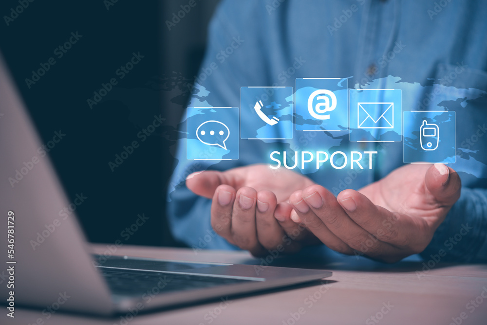 man hand showing the sign and icon of Digital marketing internet advertising and sales increase business technology concept, online marketing, E-business, Ecommerce, Business online