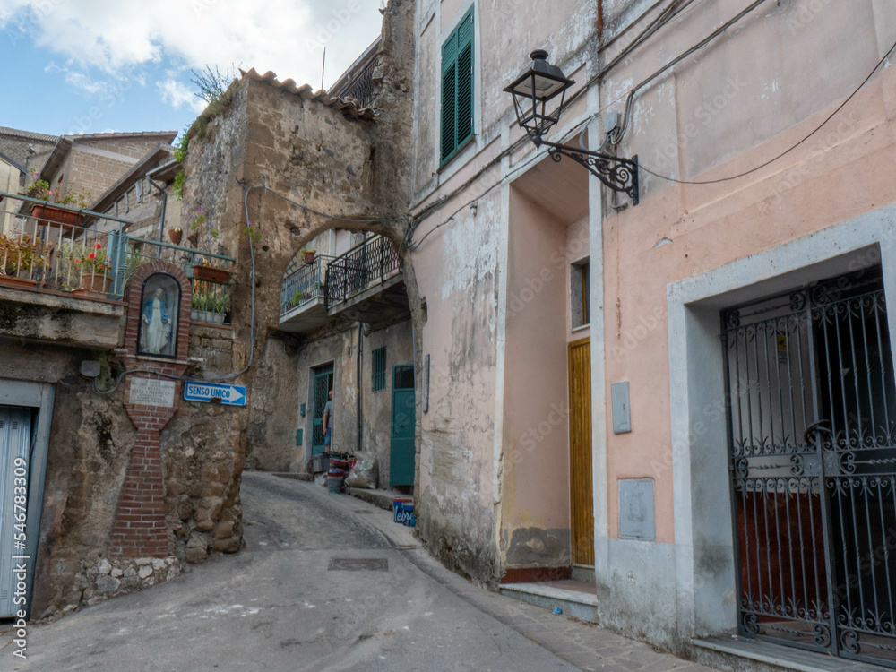 Obraz premium Pietravairano, a medieval village in the province of Caserta, Italy.