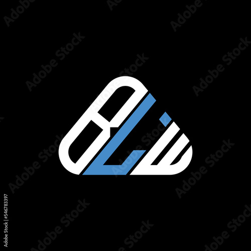 BLW letter logo creative design with vector graphic, BLW simple and modern logo in round triangle shape.