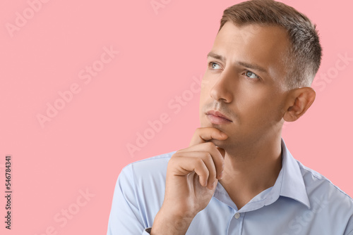 Thoughtful young man on pin...