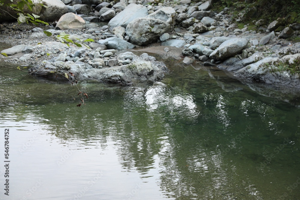 Beautiful view of small river and stones outdoors