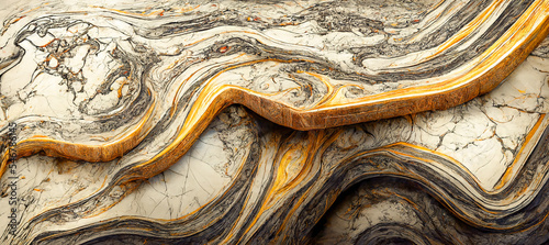 Texture of white marble with gray and gold veins. Natural pattern. Abstract 3D illustration of marble surface for backgrounds, wallpapers, photo wallpapers, murals, posters.