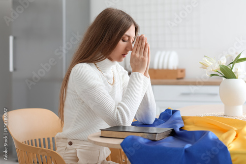 Young woman with Ukrainian ...