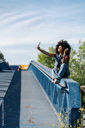 Afro Woman Taking Selfie