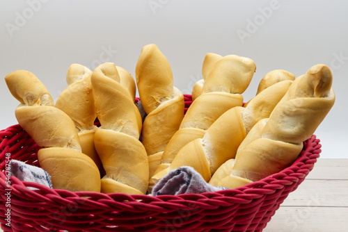 Italian bread Crocetta Ferrarese. Traditional bread from Ferrara, also known as: coppia ferrarese, ciopa, ciupeta, pane ferrarese. Close up. photo