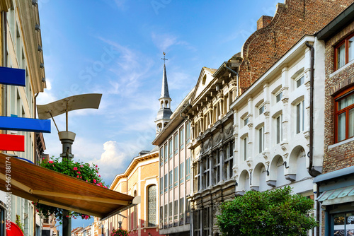 Cityscape of the idyllic village Maaseik in Belgium photo