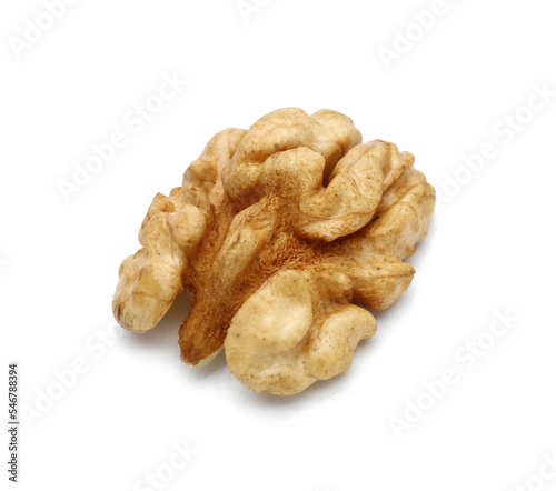 Walnut kernel on white background