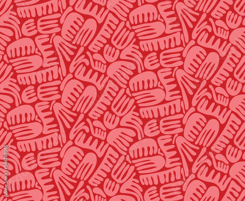 Abstract Hand Drawing Ethnic Geometric Shapes Seamless Vector Pattern Isolated Background