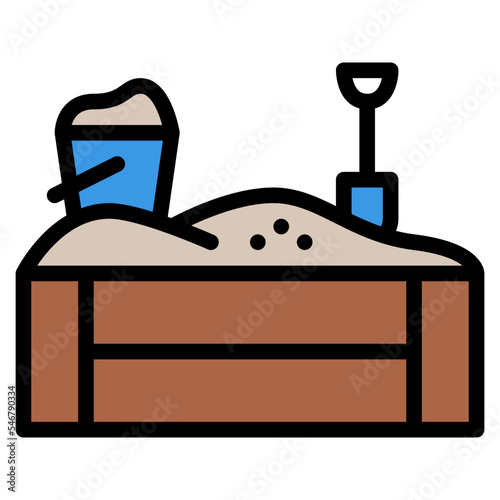 sandbox sand childhood shovel icon