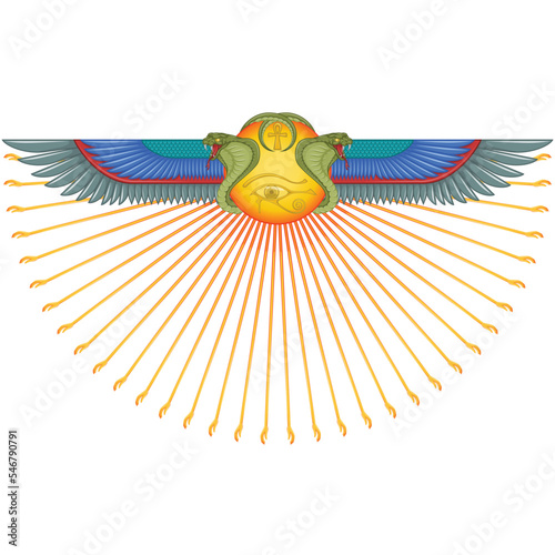 Winged sun with cobras, symbol of ancient Egypt