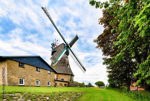 Beautiful windmill in Gross Wittensee, Schleswig-Holstein, Germany