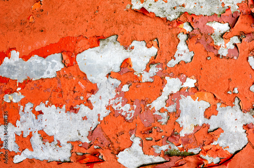 Cracking red paint