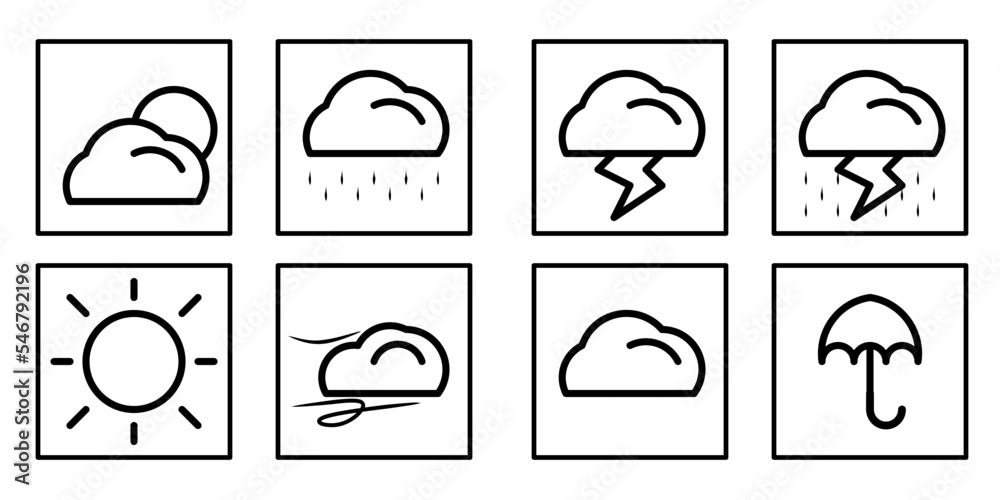 tropical weather icons set