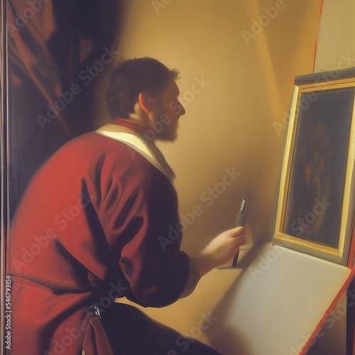 Baroqe man painting photo