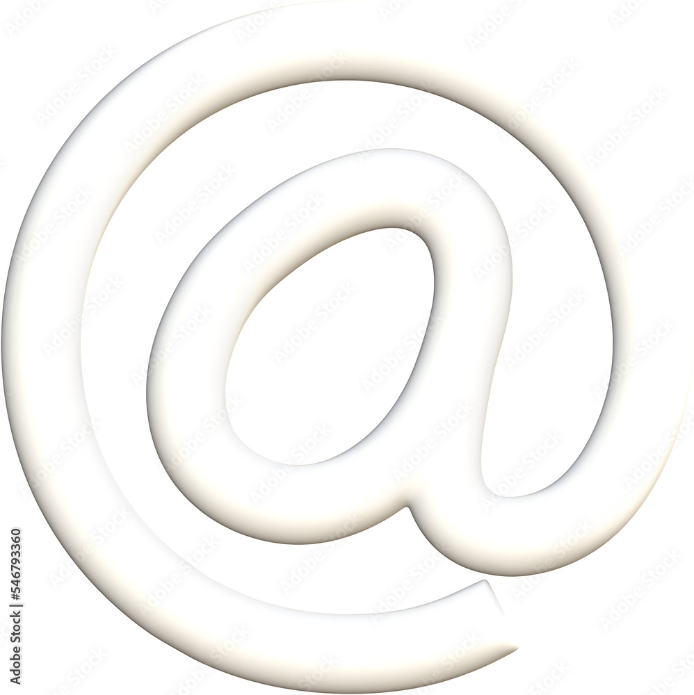 Email sign 3d icon illustration.