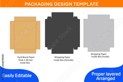 Rigid tray box, rigid inner box, luxury box 3D vector design