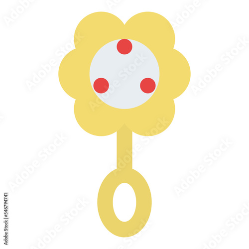 rattle baby childhood toy icon