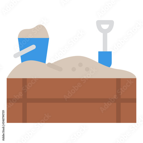 sandbox sand childhood shovel icon