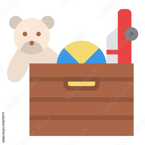 toy box doll childhood toy icon