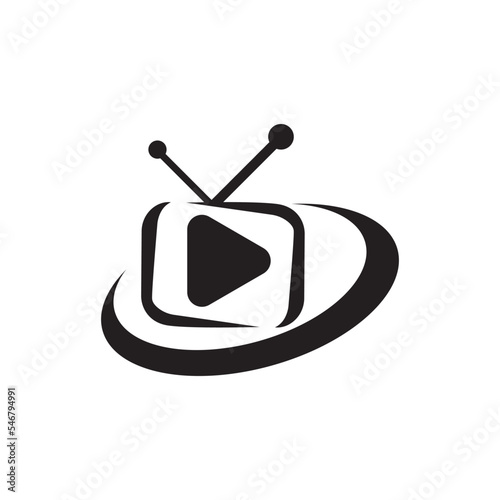 TV logo design flat icon