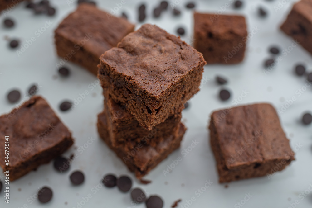 brownie cake. Dark chocolate brownie on a table brownie cake. Dark chocolate brownie on a table