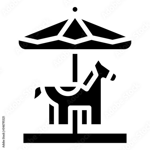 carousel fairground childhood toy icon