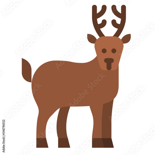 reindeer winter animal life icon