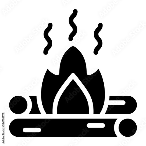 bonfire wood warm winter icon