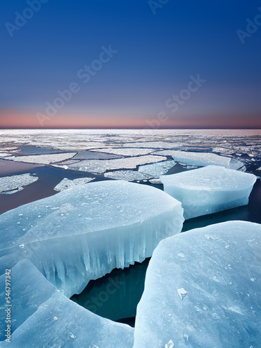 Fotografia ice melting in arctic due to global warming