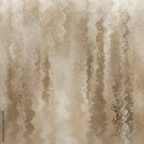 Transparent, matte light brown, beige frosted glass, blur effect. Stained glass decorative grain background. Wet liquid flowing pattern. Ceramic 
surface with ripples and waves. Vector tiles texture