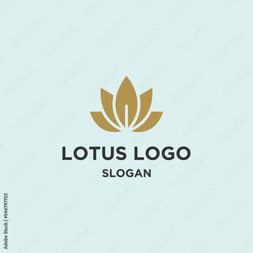 Lotus logo icon flat design template 