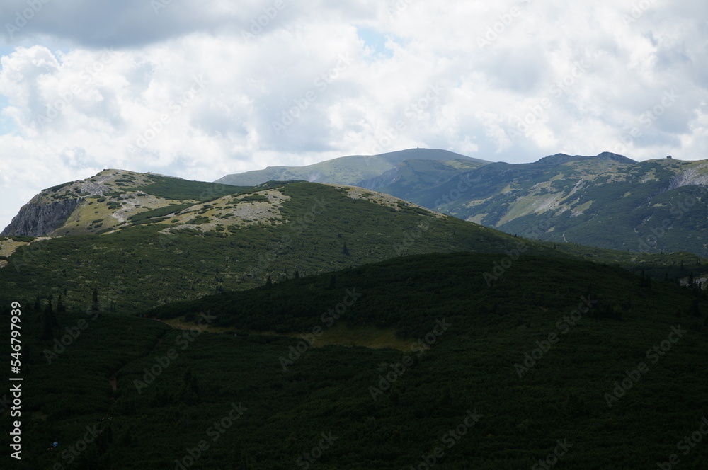 Amazing mountain view of distinctive rax plateau in lower austria, austria. 
