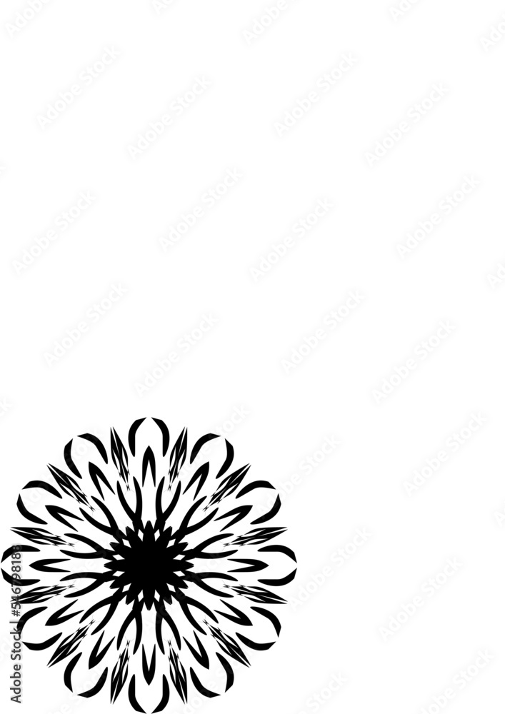 flower on white, lace ornament, mandala structure