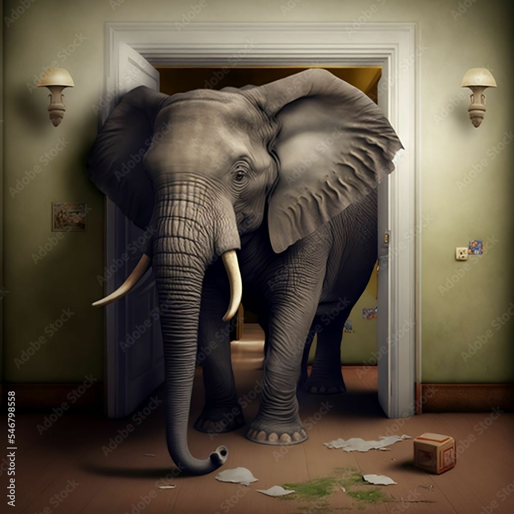 Elephant in the Room | Created Using Midjourney and Photoshop