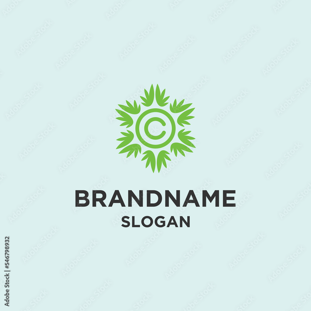 Letter c flower logo icon design template vector illustration