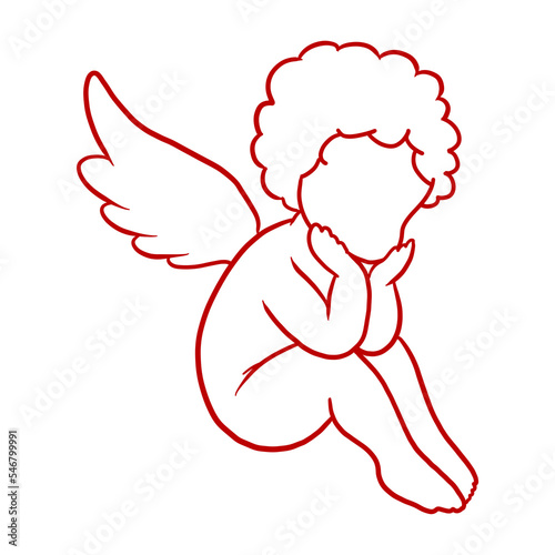 Red Cupid Outlined