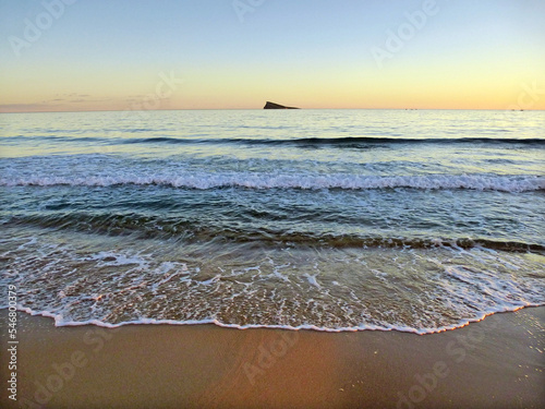 Benidorm. Island and waves. España. 
