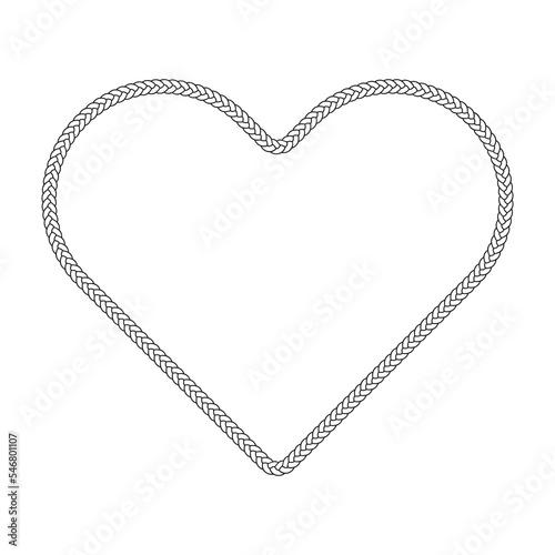 rope border heart love pattern frame vector illustration.