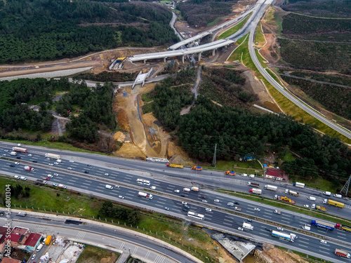 view of highway construction, istanbul, turkey
