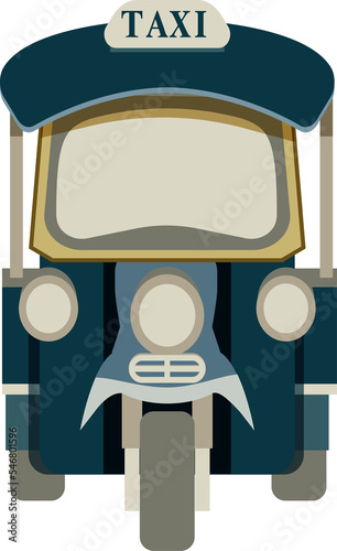 Set of thailnd building and constructions travel by bicycle tuktuk element PNG illustration.	
