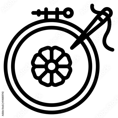 embroidery sewing needlework handcraft icon