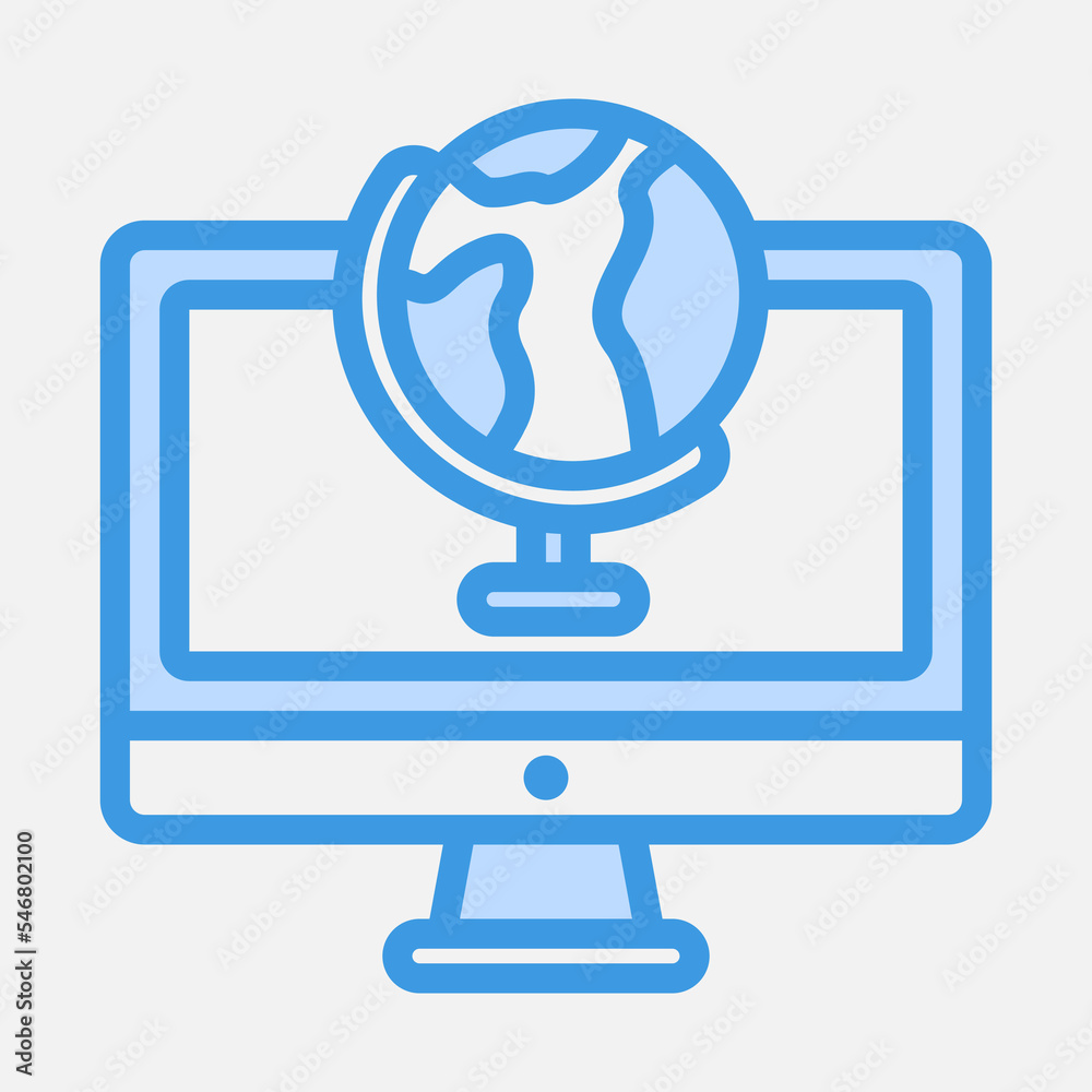 Geography icon in blue style, use for website mobile app presentation Geography icon in blue style, use for website mobile app presentation