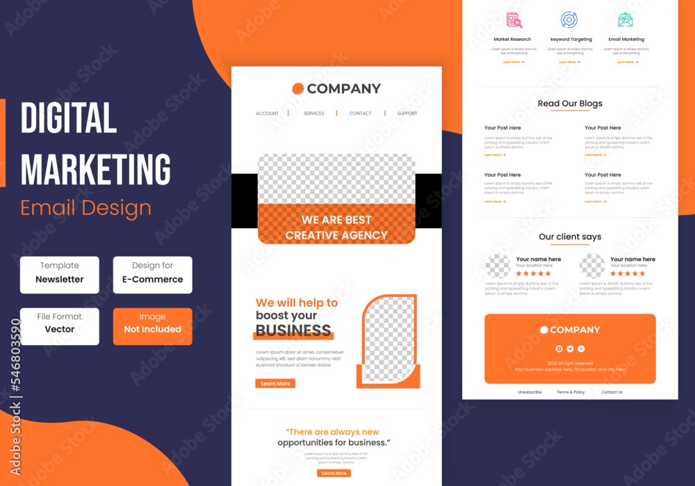 Business or creative agency email newsletter template
Business or creative agency email newsletter template